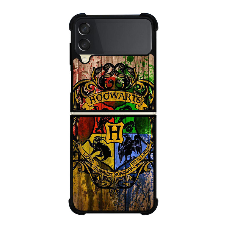 HOGWARTS HARRY POTTER LOGO WOOD Samsung Galaxy Z FLip 3 5G Case Cover