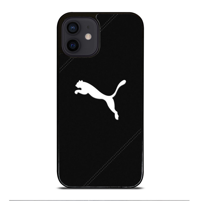 PUMA LOGO BLACK LEATHER iPhone 12 Mini Case