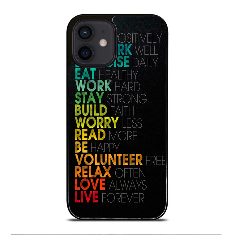 QUOTE INSPIRATIONAL THINK POSITIVELY iPhone 12 Mini Case QUOTE INSPIRATIONAL THINK POSITIVELY iPhone 12 Mini Case