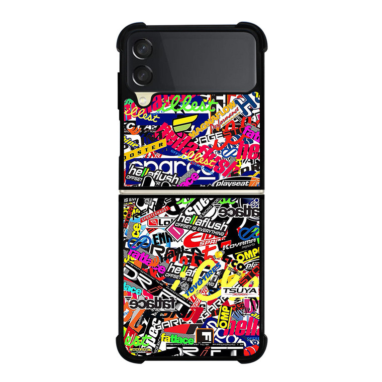 MOTOCROSS MX STICKER BOMB Samsung Galaxy Z FLip 3 5G Case Cover