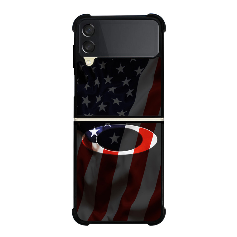 OAKLEY AMERICAN FLAG LOGO EMBOSS Samsung Galaxy Z FLip 3 5G Case Cover