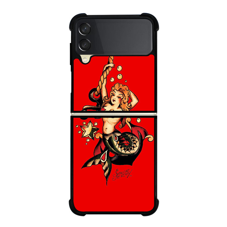 SAILOR JERRY MERMAID TATTOO Samsung Galaxy Z FLip 3 5G Case Cover SAILOR JERRY MERMAID TATTOO Samsung Galaxy Z FLip 3 5G Case Cover