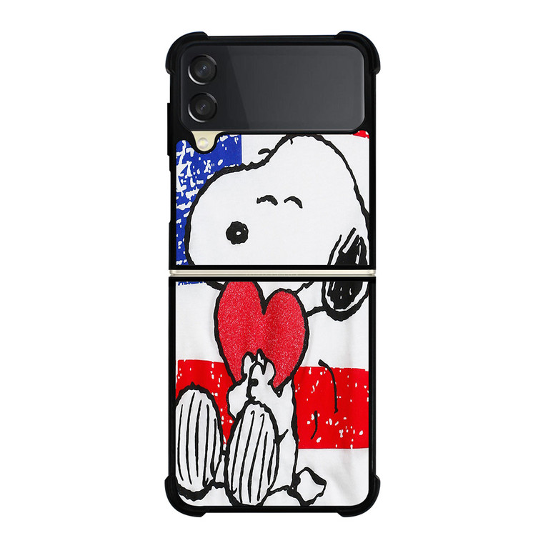 SNOOPY HEARTS AMERICA GIRLS PEANUTS Samsung Galaxy Z FLip 3 5G Case Cover