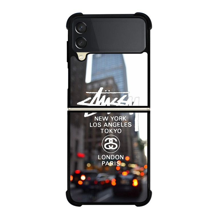 STUSSY NEW YORK LA TOKYO LONDON PARIS Samsung Galaxy Z FLip 3 5G Case Cover