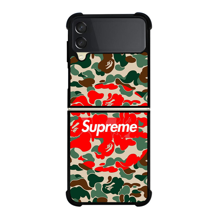 SUPREME BAPE CAMO Samsung Galaxy Z FLip 3 5G Case Cover SUPREME BAPE CAMO Samsung Galaxy Z FLip 3 5G Case Cover