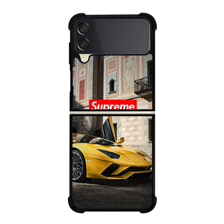 SUPREME YELLOW LAMBORGINI Samsung Galaxy Z FLip 3 5G Case Cover