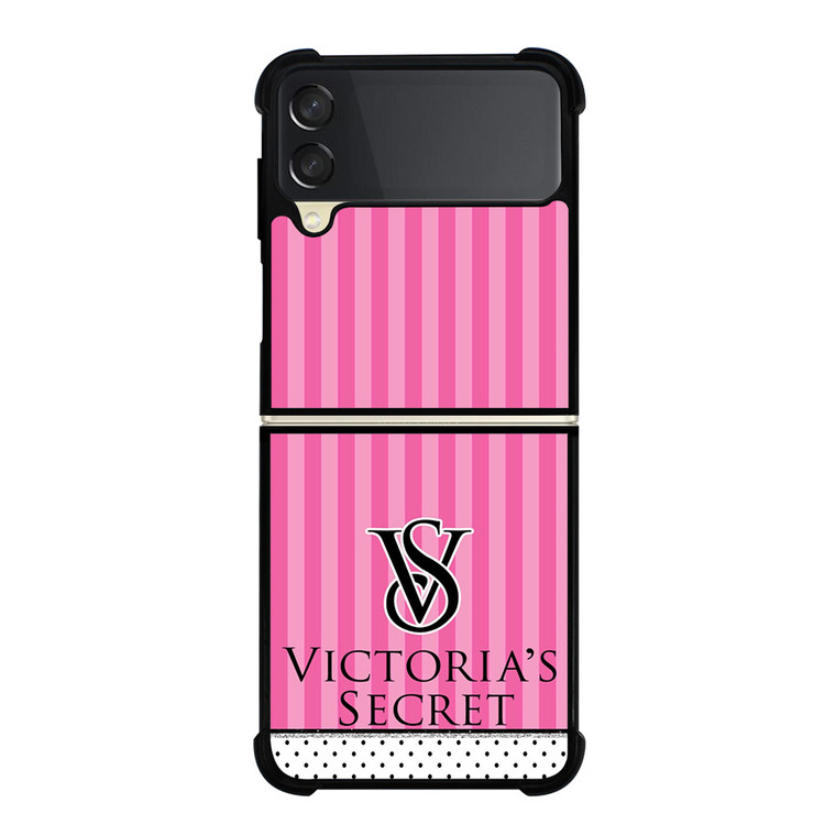VICTORIA'S SECRET LOGO POLKADOT STRIPE Samsung Galaxy Z FLip 3 5G Case Cover