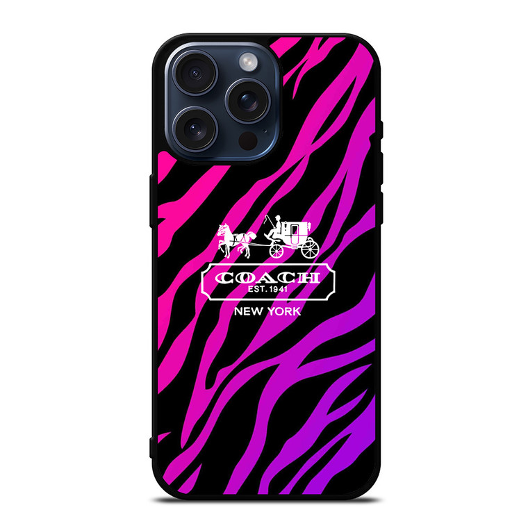 COACH NEW YORK BLACK VIOLET iPhone 15 Pro Max Case