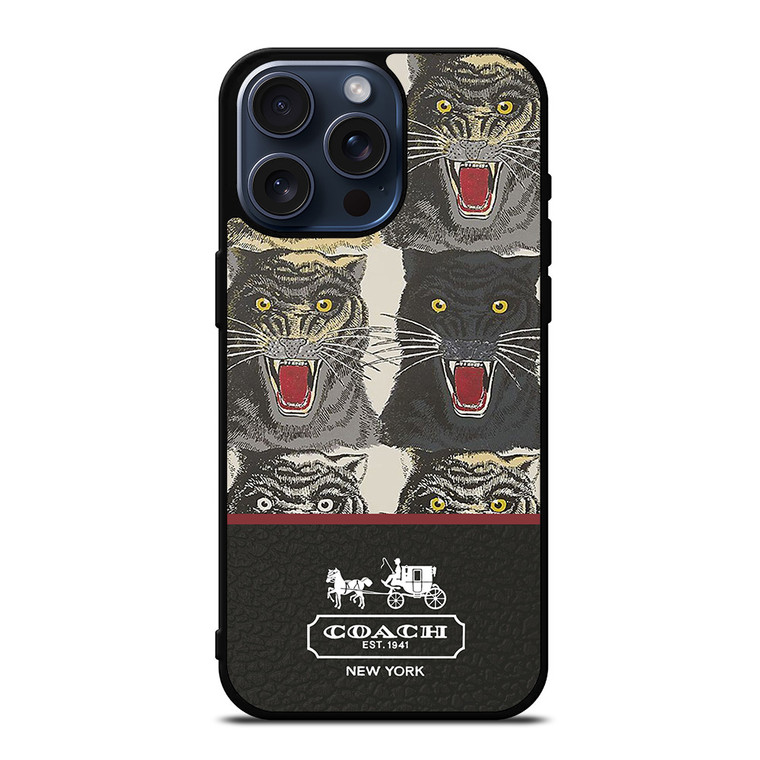 COACH NEW YORK TIGER FACE PATTERN iPhone 15 Pro Max Case