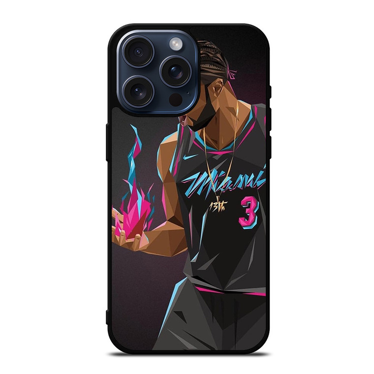 DWYANE WADE MIAMI HEAT ART iPhone 15 Pro Max Case