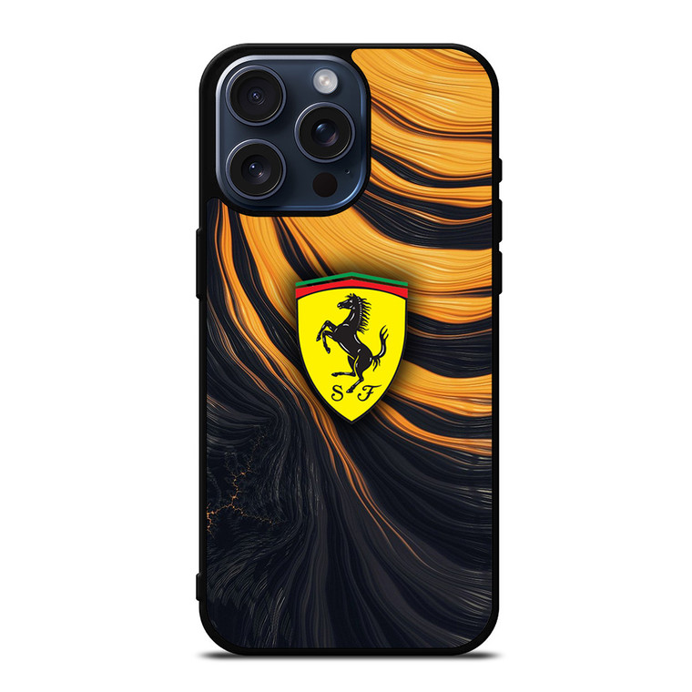 FERRARI LOGO YELLOW LIQUID iPhone 15 Pro Max Case