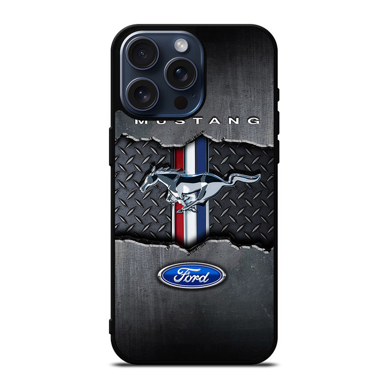 FORD MUSTANG METAL LOGO EMBLEM iPhone 15 Pro Max Case