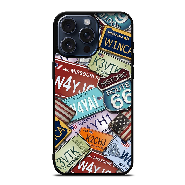 HISTORICAL ROUTE 66 NUMBER PLATE iPhone 15 Pro Max Case