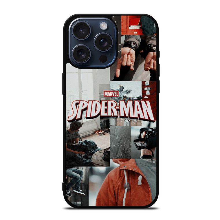 MARVEL SPIDERMAN LOGO COLAGE iPhone 15 Pro Max Case MARVEL SPIDERMAN LOGO COLAGE iPhone 15 Pro Max Case