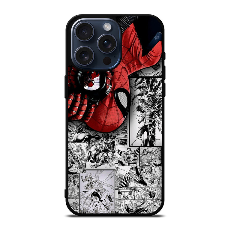 MARVEL SPIDERMAN POTRAIT COMIC iPhone 15 Pro Max Case