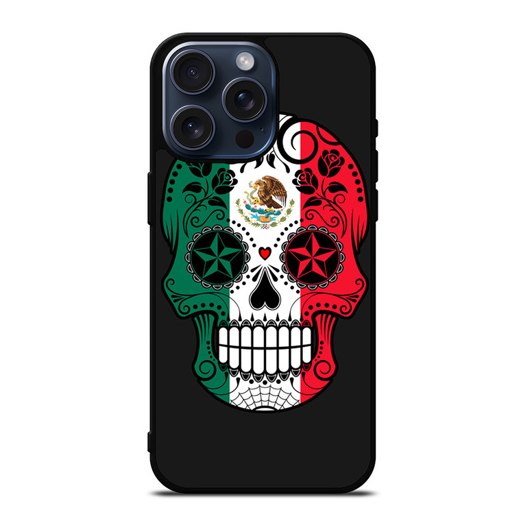 MEXICO SKULL SKELETON FLAG iPhone 15 Pro Max Case