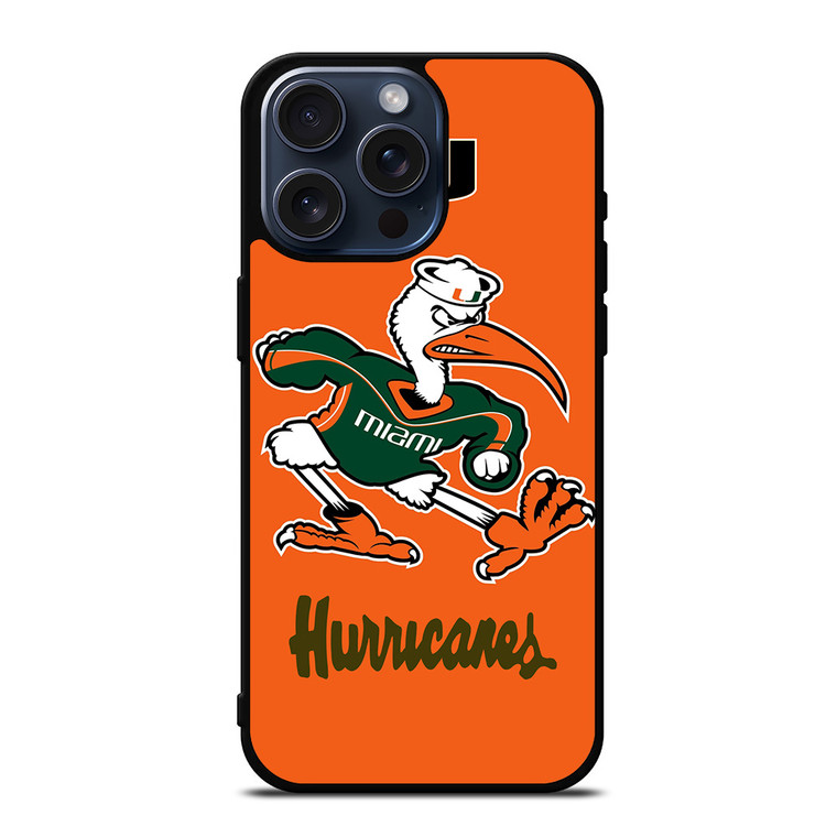 MIAMI HURRICANES LOGO iPhone 15 Pro Max Case