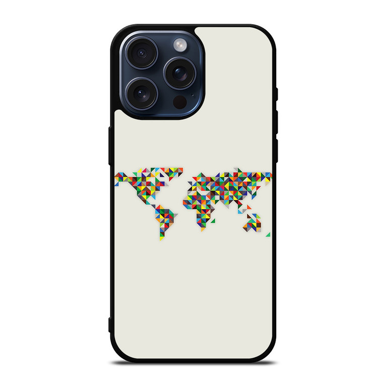 MINIMALISTIC WORLD MAP iPhone 15 Pro Max Case
