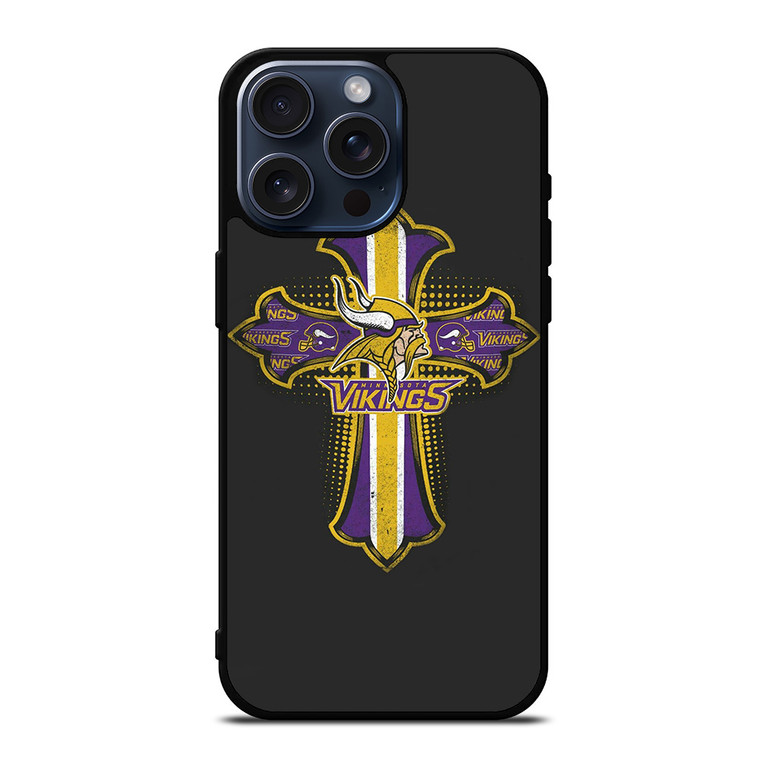 MINNESOTA VIKINGS LOGO CROSS iPhone 15 Pro Max Case