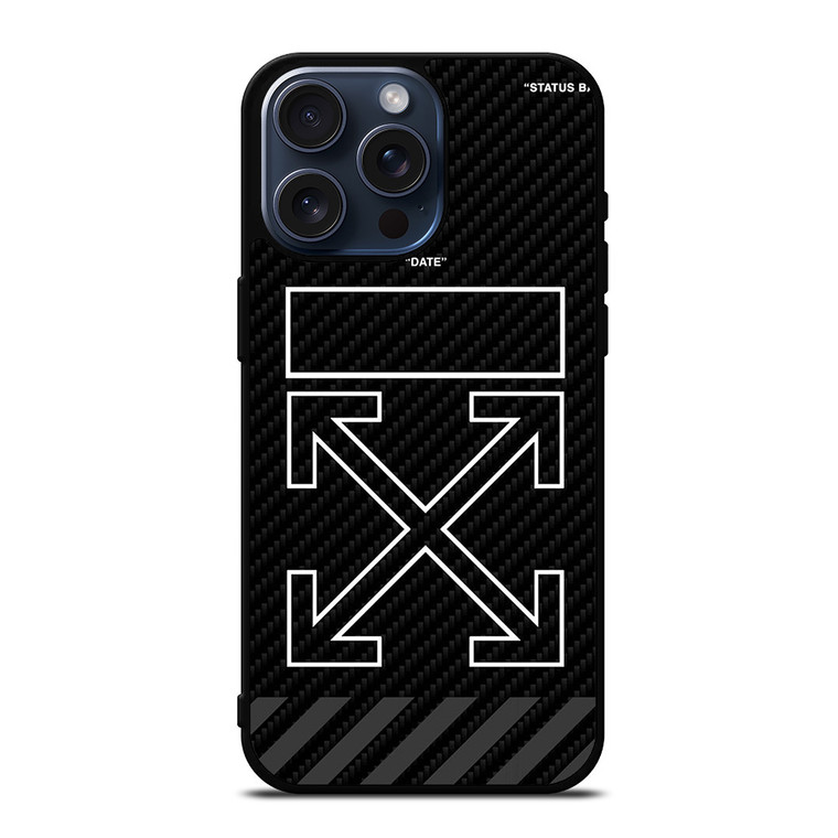 OFF WHITE BLACK CARBON iPhone 15 Pro Max Case