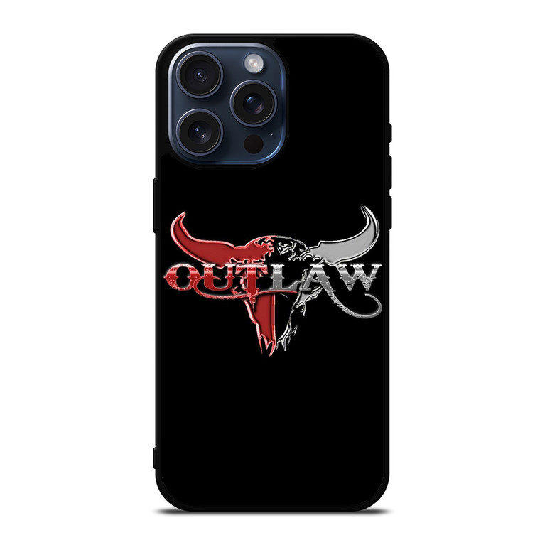 OUTLAW LOGO RED SILVER METAL iPhone 15 Pro Max Case
