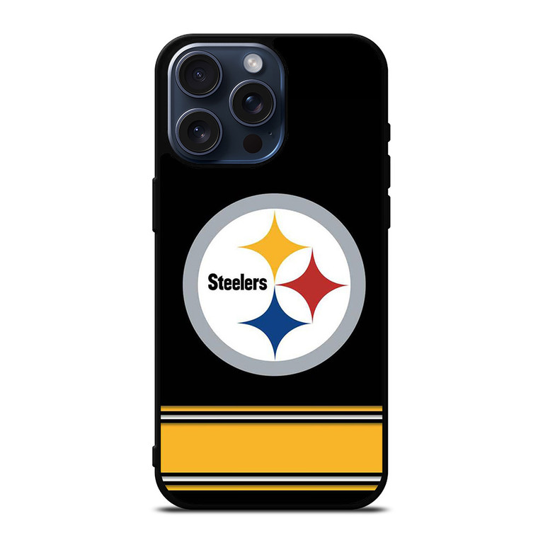 PITTSBURGH STEELERS LOGO STRIPE iPhone 15 Pro Max Case PITTSBURGH STEELERS LOGO STRIPE iPhone 15 Pro Max Case