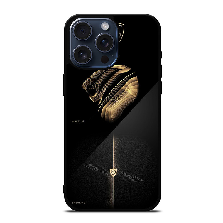 PUEGOT LOGO GOLD ELEGANT iPhone 15 Pro Max Case