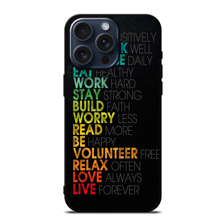 QUOTE INSPIRATIONAL THINK POSITIVELY iPhone 15 Pro Max Case QUOTE INSPIRATIONAL THINK POSITIVELY iPhone 15 Pro Max Case