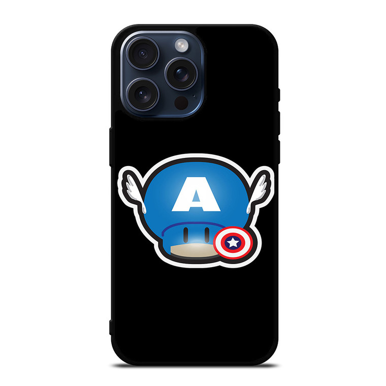 SUPER MARIO MUSHROOM CAPTAIN AMERICA iPhone 15 Pro Max Case
