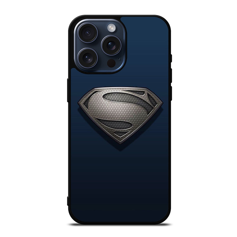 SUPERMAN NEW LOGO GREY iPhone 15 Pro Max Case SUPERMAN NEW LOGO GREY iPhone 15 Pro Max Case