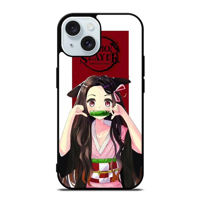 ANIME DEMON SLAYER KIMETSU NO YAIBA CUTE NEZUKO iPhone 15  Case Cover