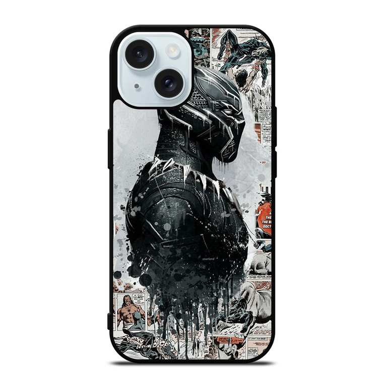BLACKPANTHER COLLAGE COMIC iPhone 15  Case Cover BLACKPANTHER COLLAGE COMIC iPhone 15  Case Cover