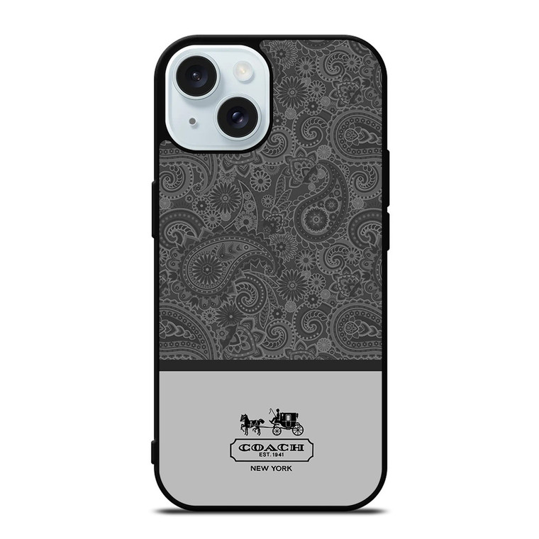 COACH NEW YORK GREY BATIK iPhone 15  Case Cover