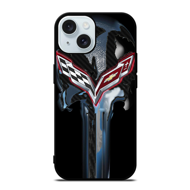CORVETTE SKULL LOGO iPhone 15  Case Cover