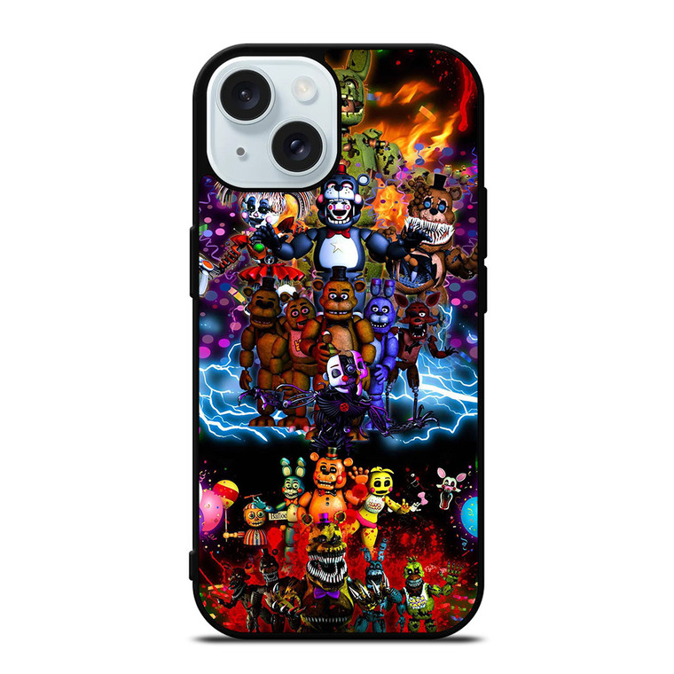 FIVE NIGHTS AT FREDDY'S ALL CHARACTERS iPhone 15  Case Cover
