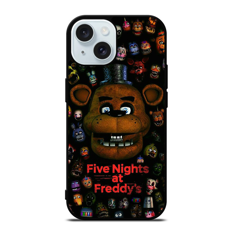 FIVE NIGHTS AT FREDDY'S FNAF FACES iPhone 15  Case Cover