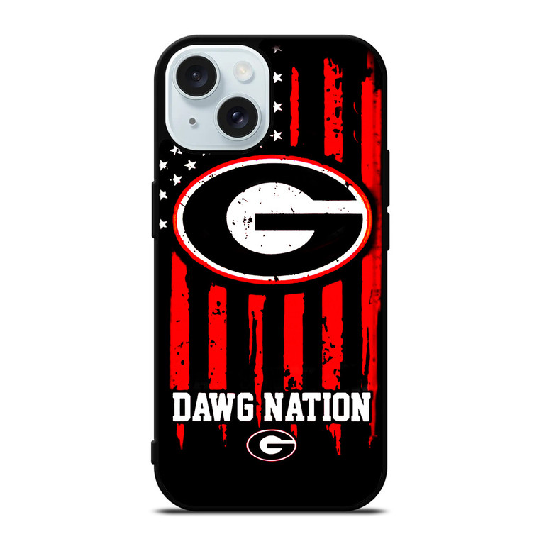 GEORGIA BULDOGS DAWG NATION iPhone 15  Case Cover