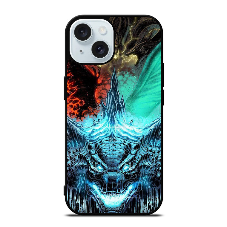 GODZILLA ART CARTOON iPhone 15  Case Cover