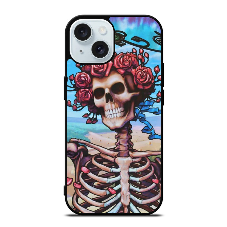 GRATEFUL DEAD SKULL BLUE LIGHT iPhone 15  Case Cover
