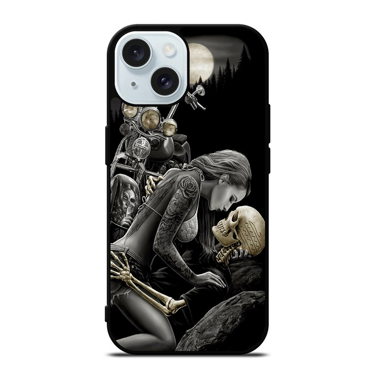 HARLEY DAVIDSON RIDER SKULL iPhone 15  Case Cover