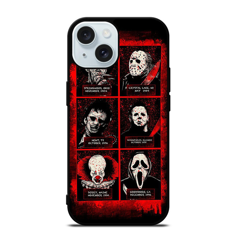 HORROR MOVIES VILLAIN CHARACTERS iPhone 15  Case Cover