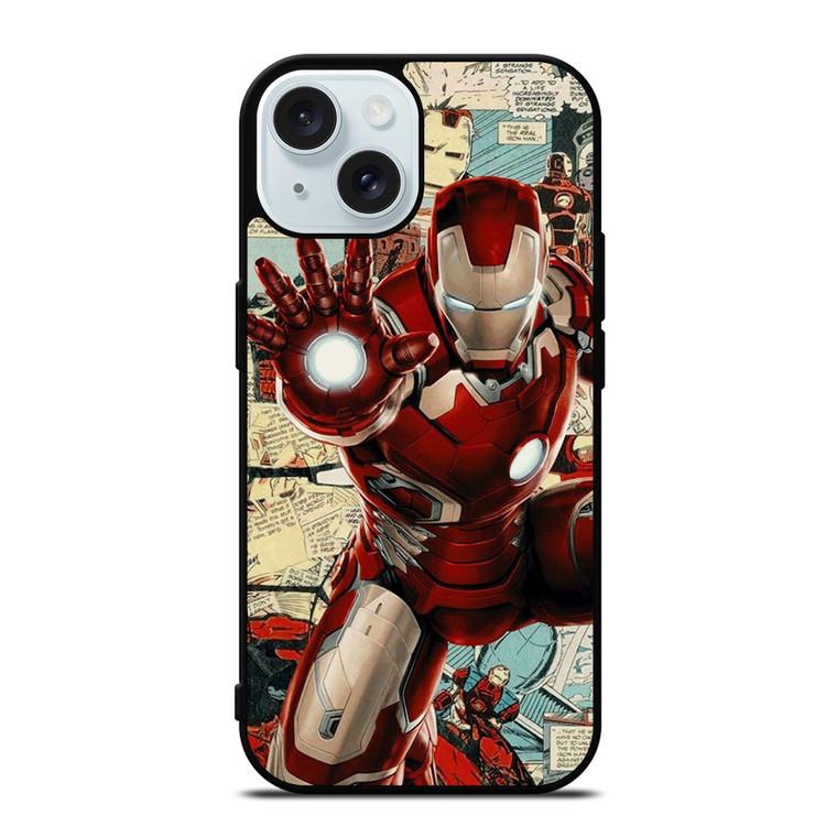 MARVEL IRONMAN COLLAGE COMIC iPhone 15  Case Cover