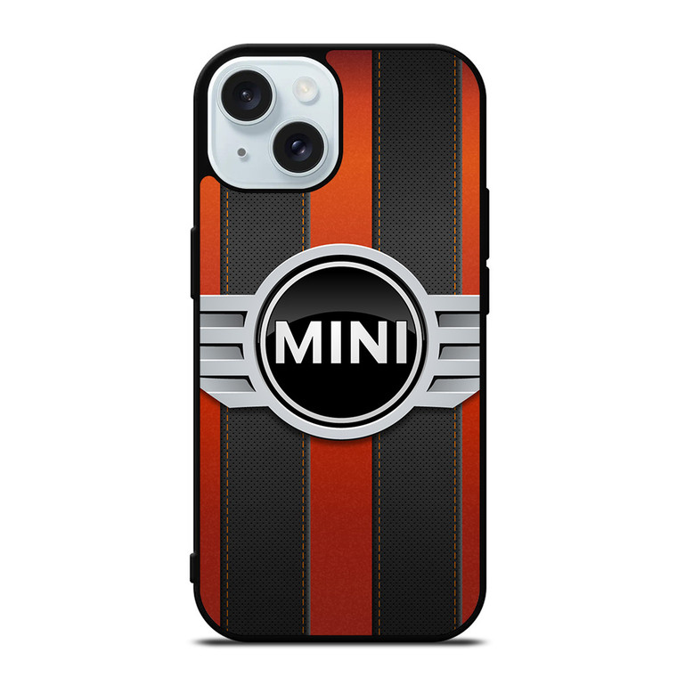 MINI COPER LOGO BLACK RED STRIPES iPhone 15  Case Cover MINI COPER LOGO BLACK RED STRIPES iPhone 15  Case Cover