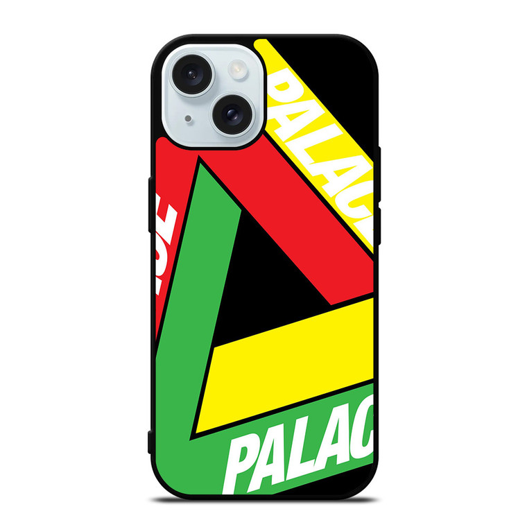 PALACE BIG LOGO RED YELLOW GREEN iPhone 15  Case Cover PALACE BIG LOGO RED YELLOW GREEN iPhone 15  Case Cover