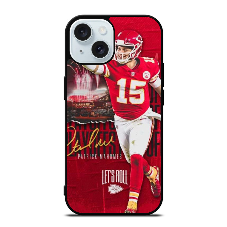 PATRICK MAHOMES KC CHIEFS iPhone 15  Case Cover PATRICK MAHOMES KC CHIEFS iPhone 15  Case Cover