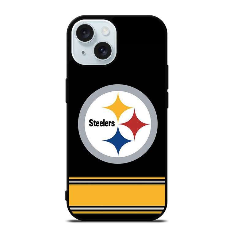 PITTSBURGH STEELERS LOGO STRIPE iPhone 15  Case Cover PITTSBURGH STEELERS LOGO STRIPE iPhone 15  Case Cover