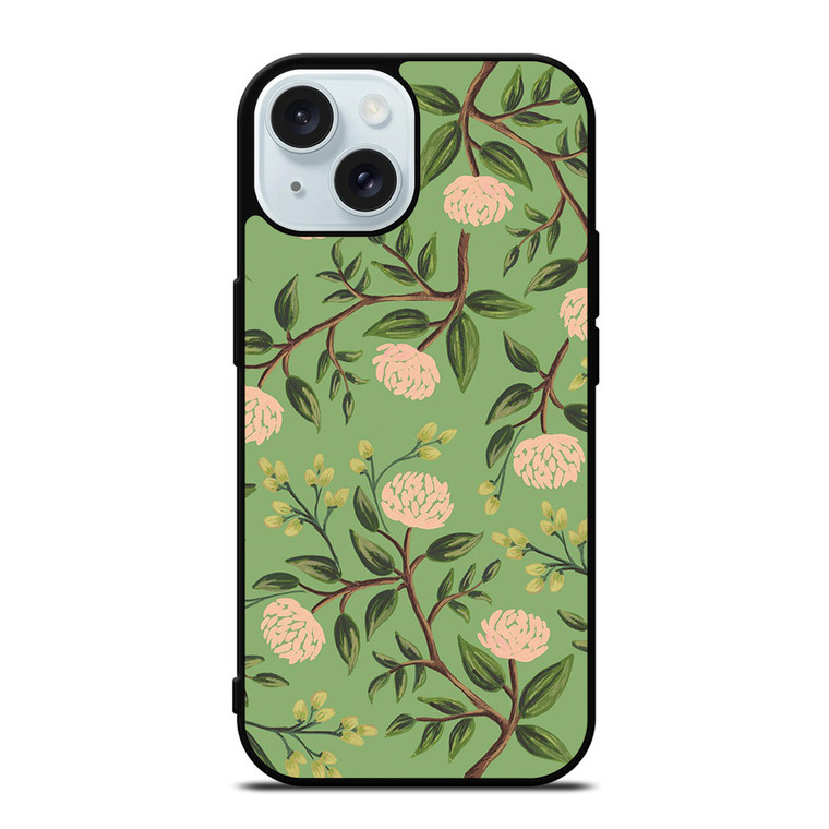 RIFLE PAPER EMERALD PEONIES iPhone 15  Case Cover