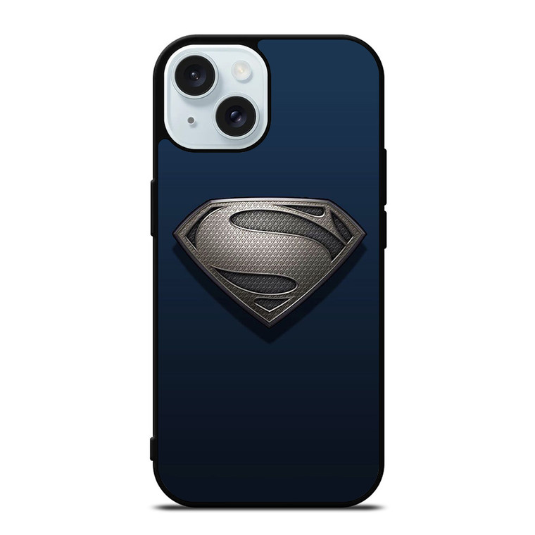 SUPERMAN NEW LOGO GREY iPhone 15  Case Cover SUPERMAN NEW LOGO GREY iPhone 15  Case Cover