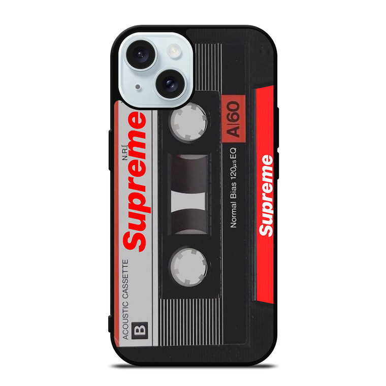 SUPREME LOGO TAPE CLASSIC iPhone 15  Case Cover