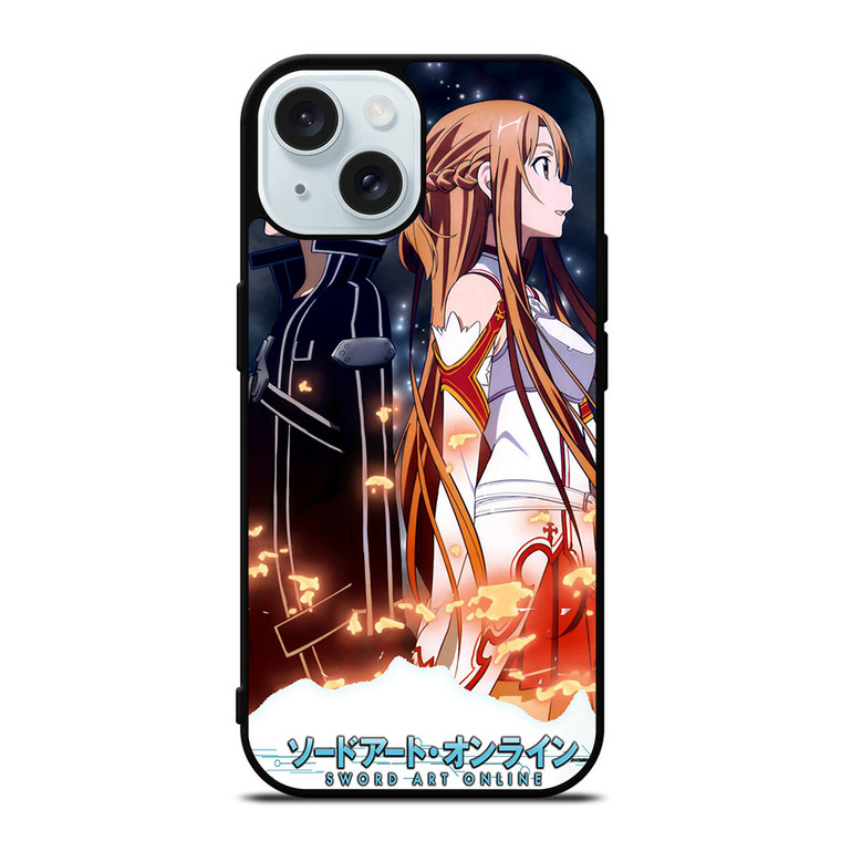 SWORD ART ONLINE KIRITO ASUNA iPhone 15  Case Cover SWORD ART ONLINE KIRITO ASUNA iPhone 15  Case Cover